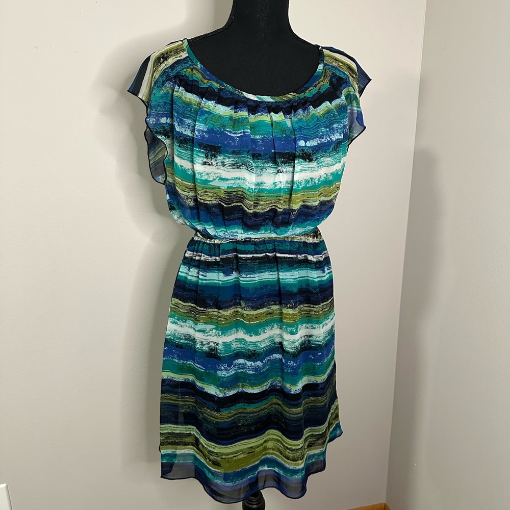 Enfocus Studio Blue Flutter Sleeve Sundress